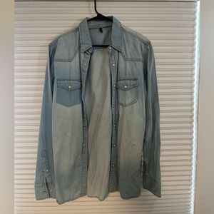 Denim L (Large) Men’s Button Down Shirt